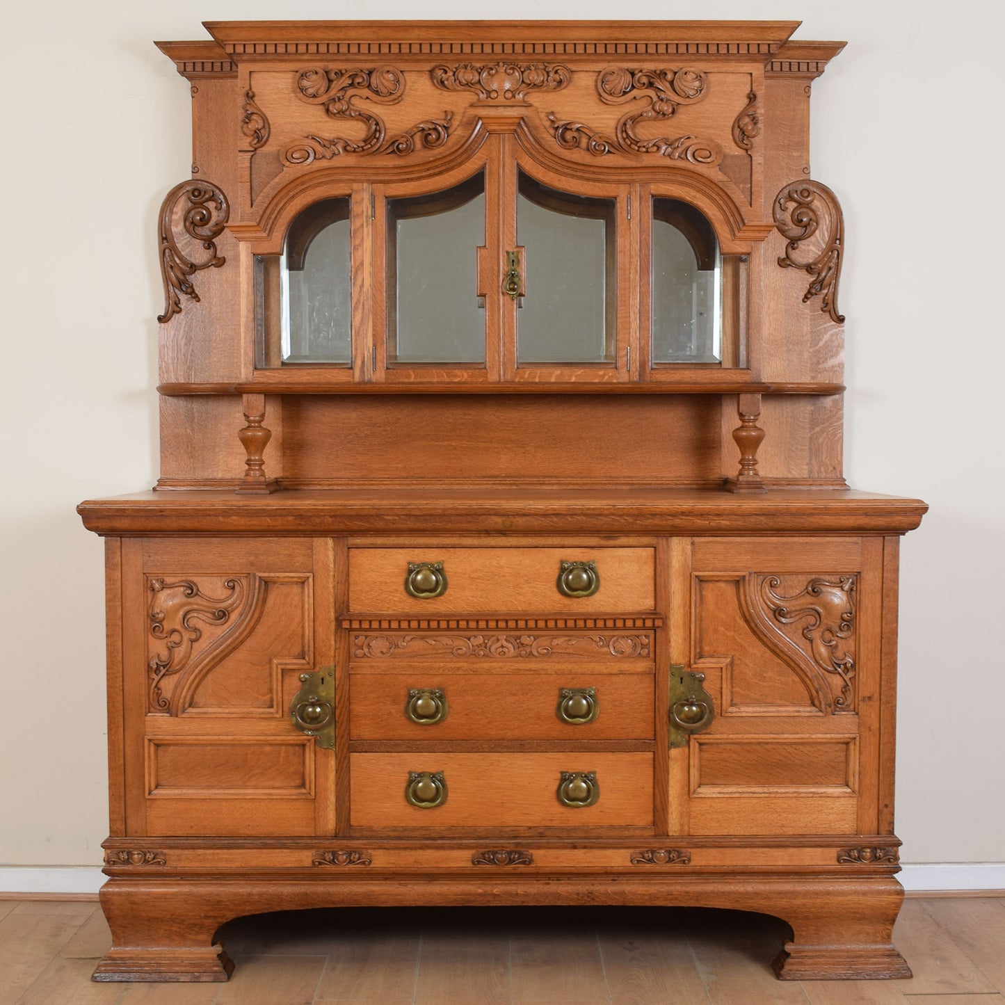 Carved Solid Oak Dresser