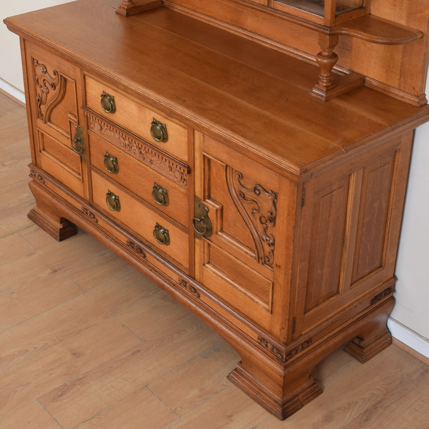 Carved Solid Oak Dresser