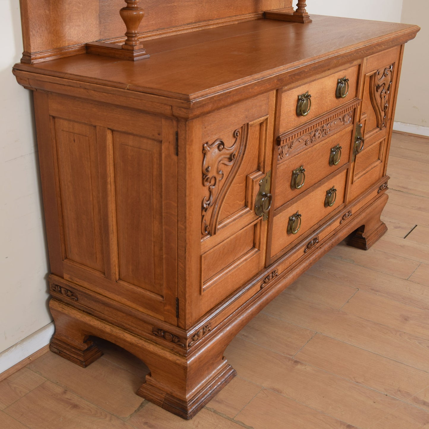 Carved Solid Oak Dresser