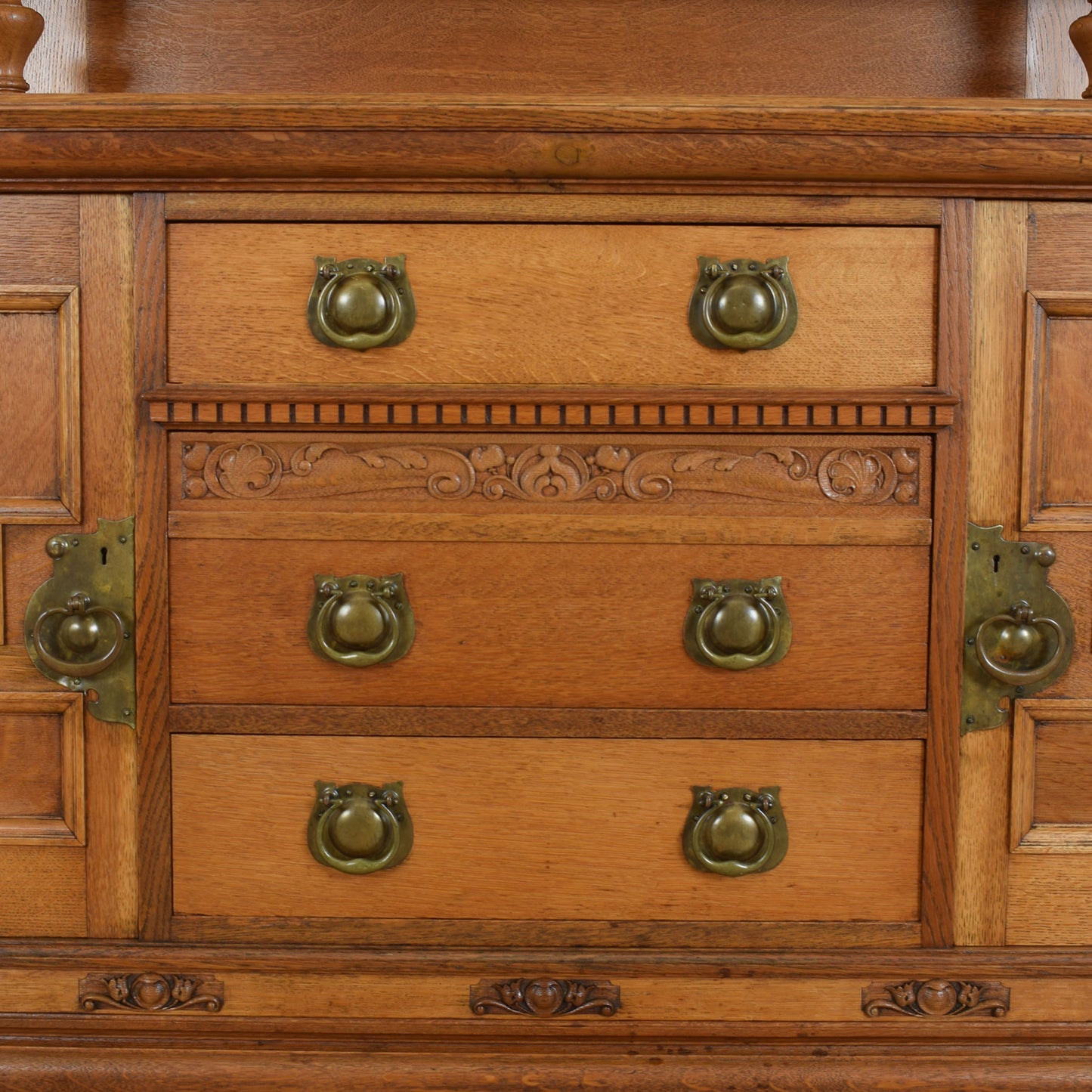 Carved Solid Oak Dresser