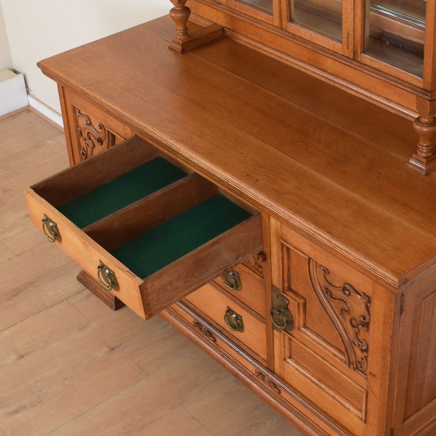 Carved Solid Oak Dresser