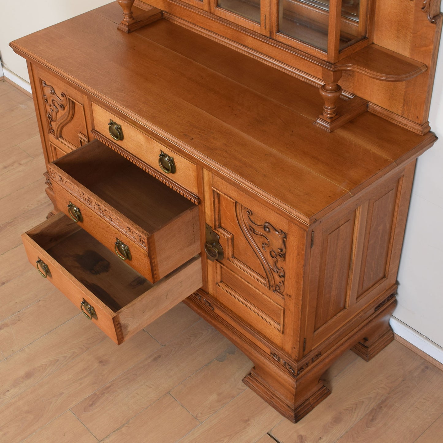 Carved Solid Oak Dresser