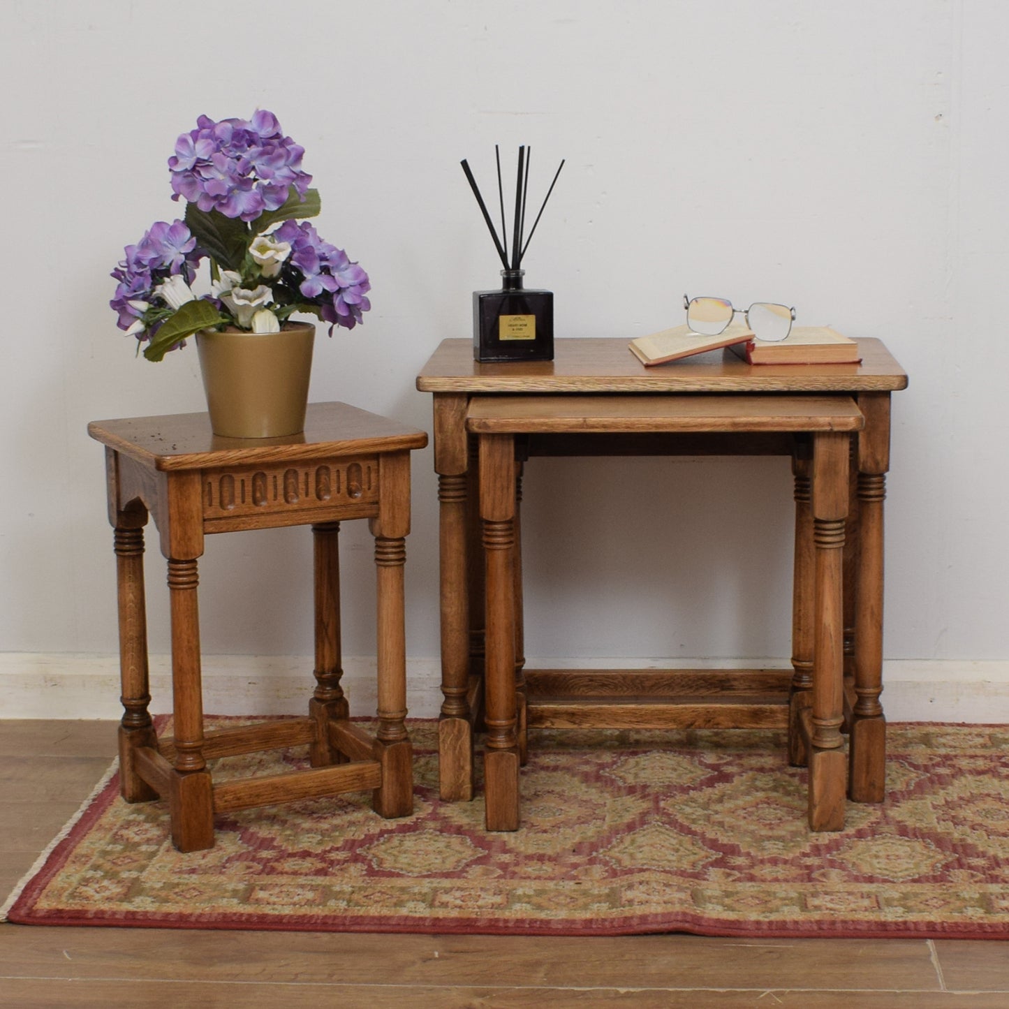 Restored Oak Nest of Tables
