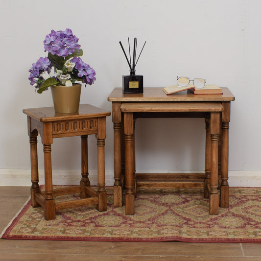 Restored Oak Nest of Tables