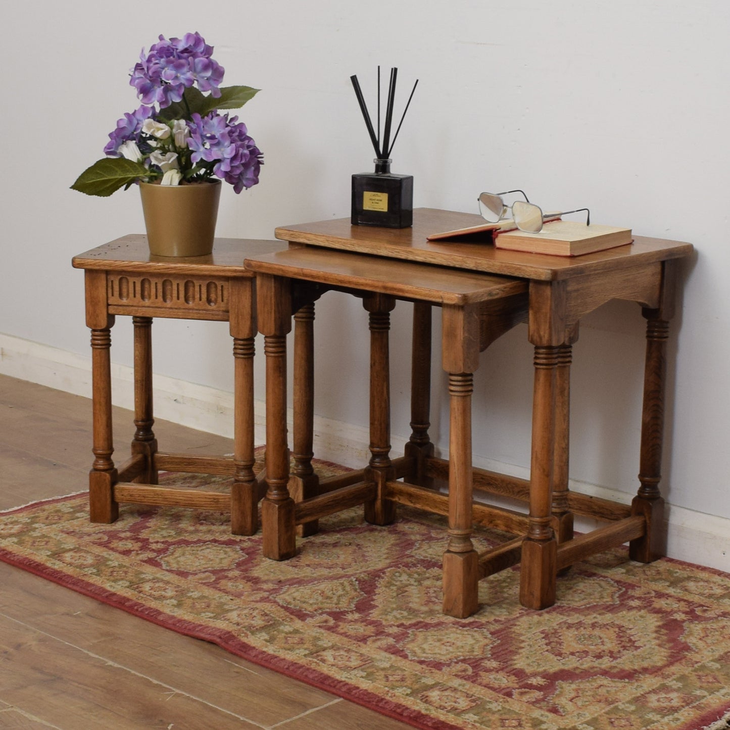 Restored Oak Nest of Tables