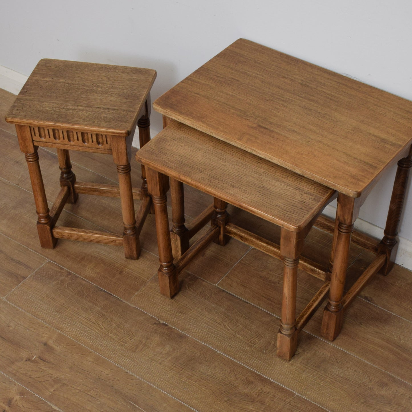 Restored Oak Nest of Tables