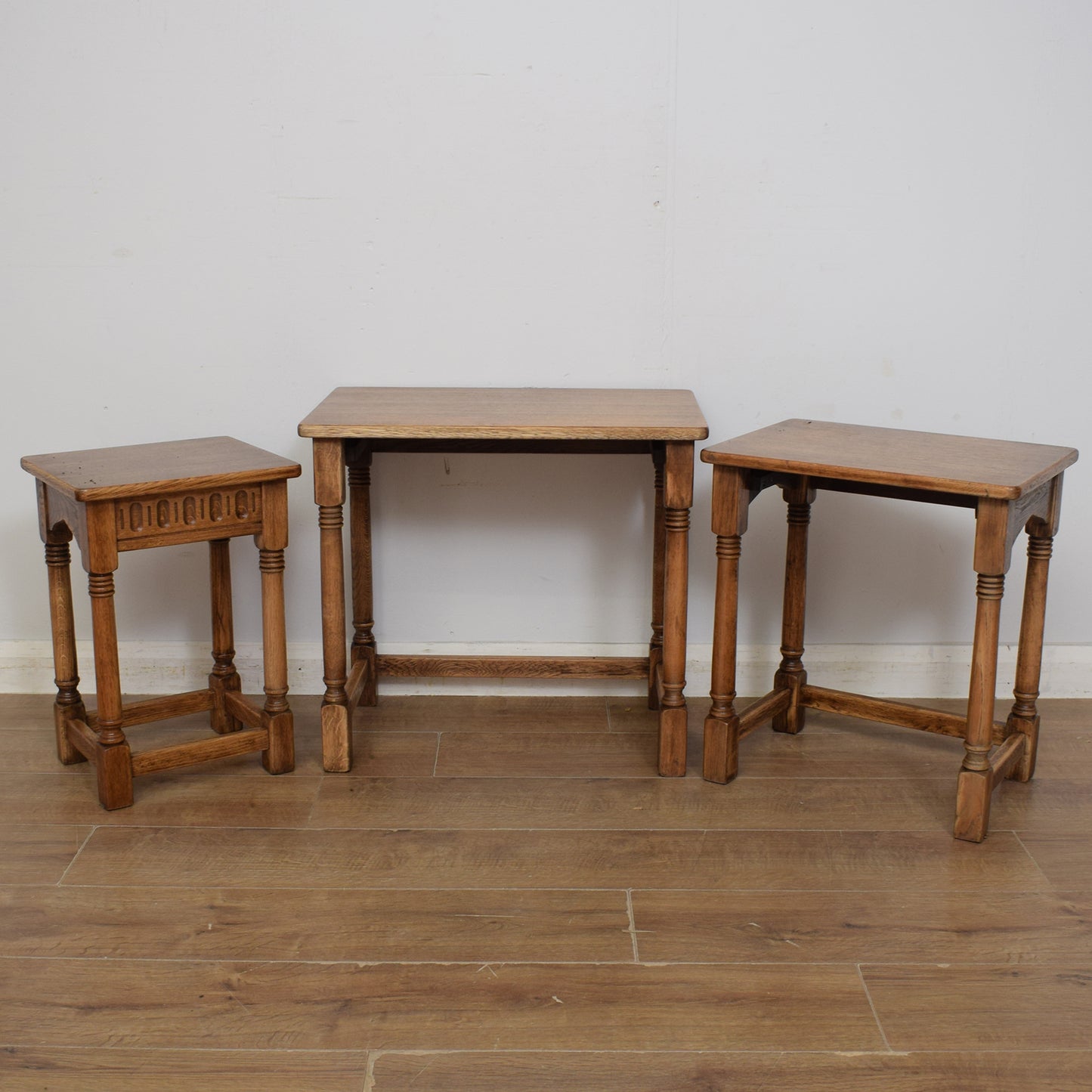 Restored Oak Nest of Tables