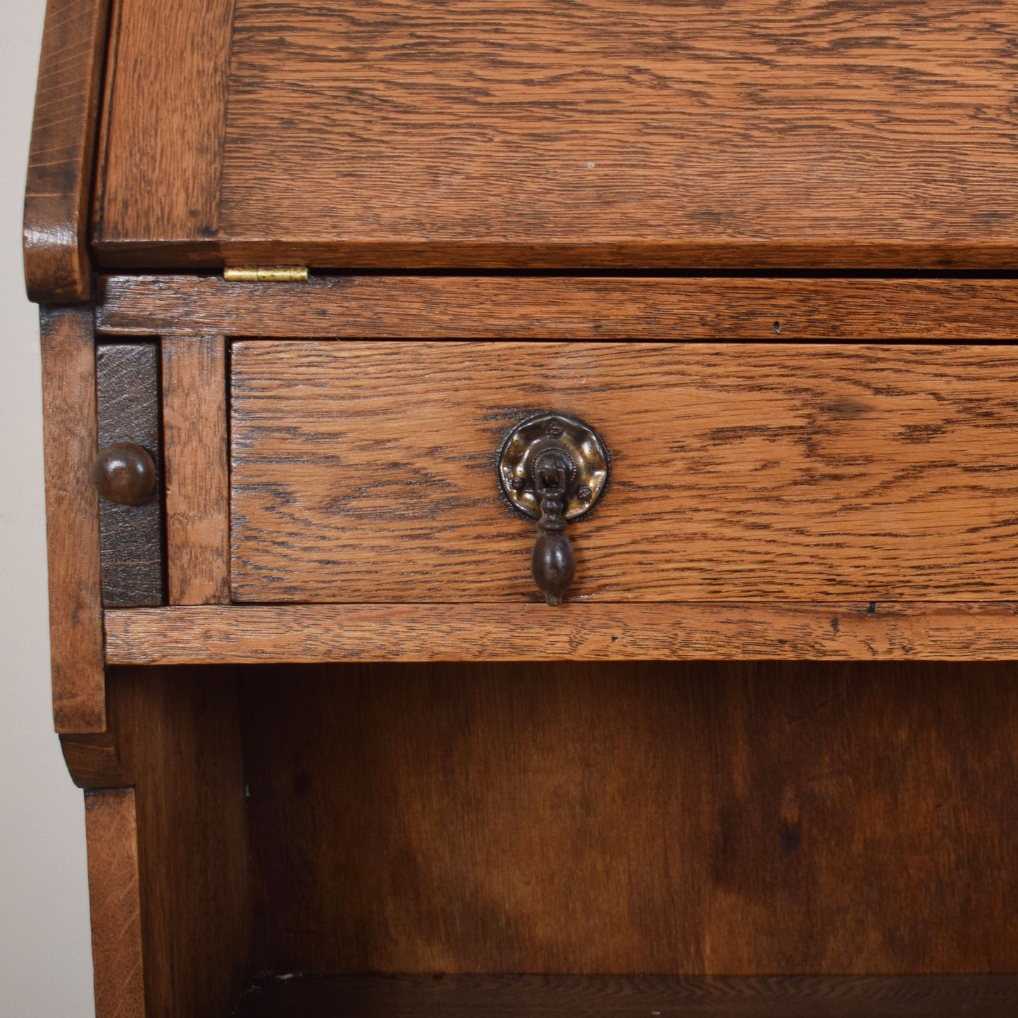 Oak Glazed Student Bureau Bookcase