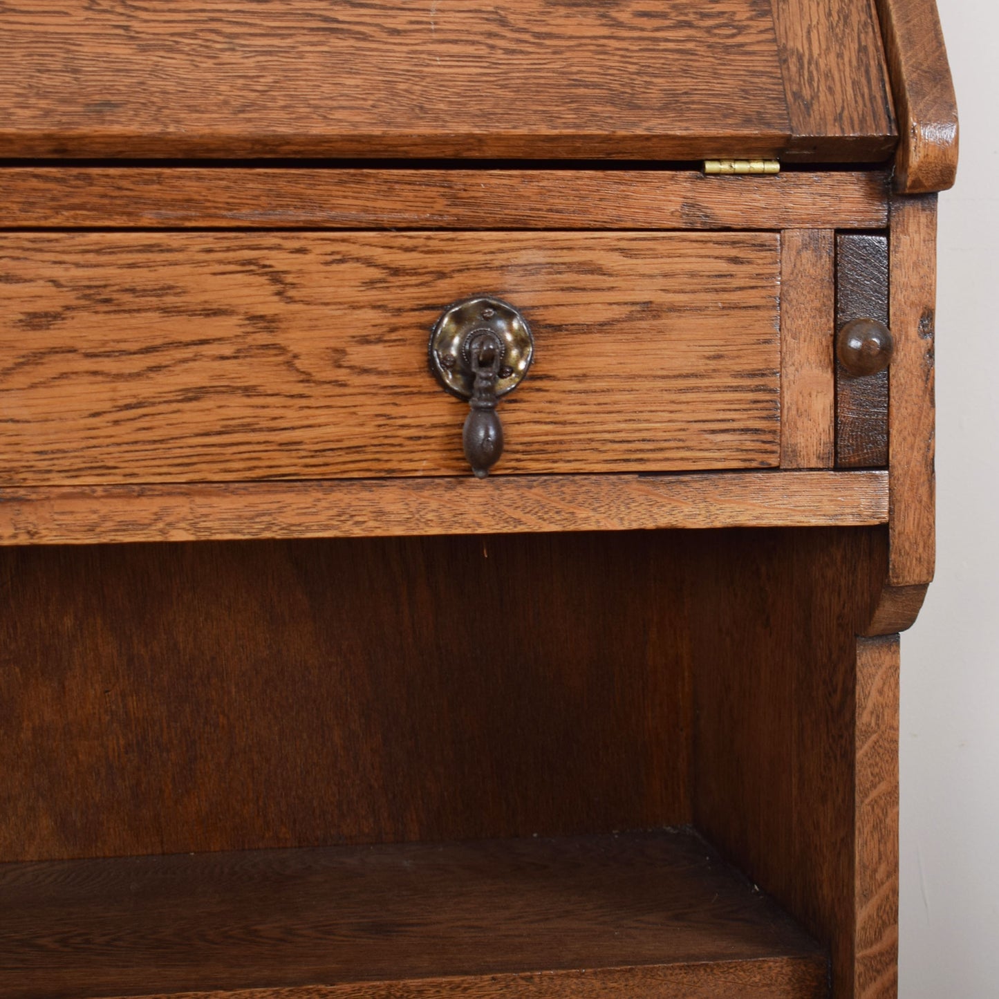 Oak Glazed Student Bureau Bookcase