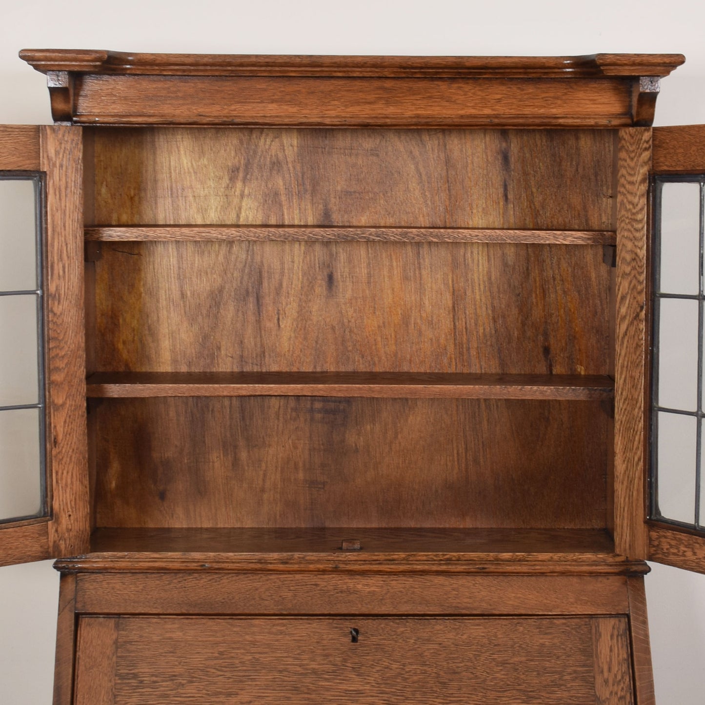 Oak Glazed Student Bureau Bookcase