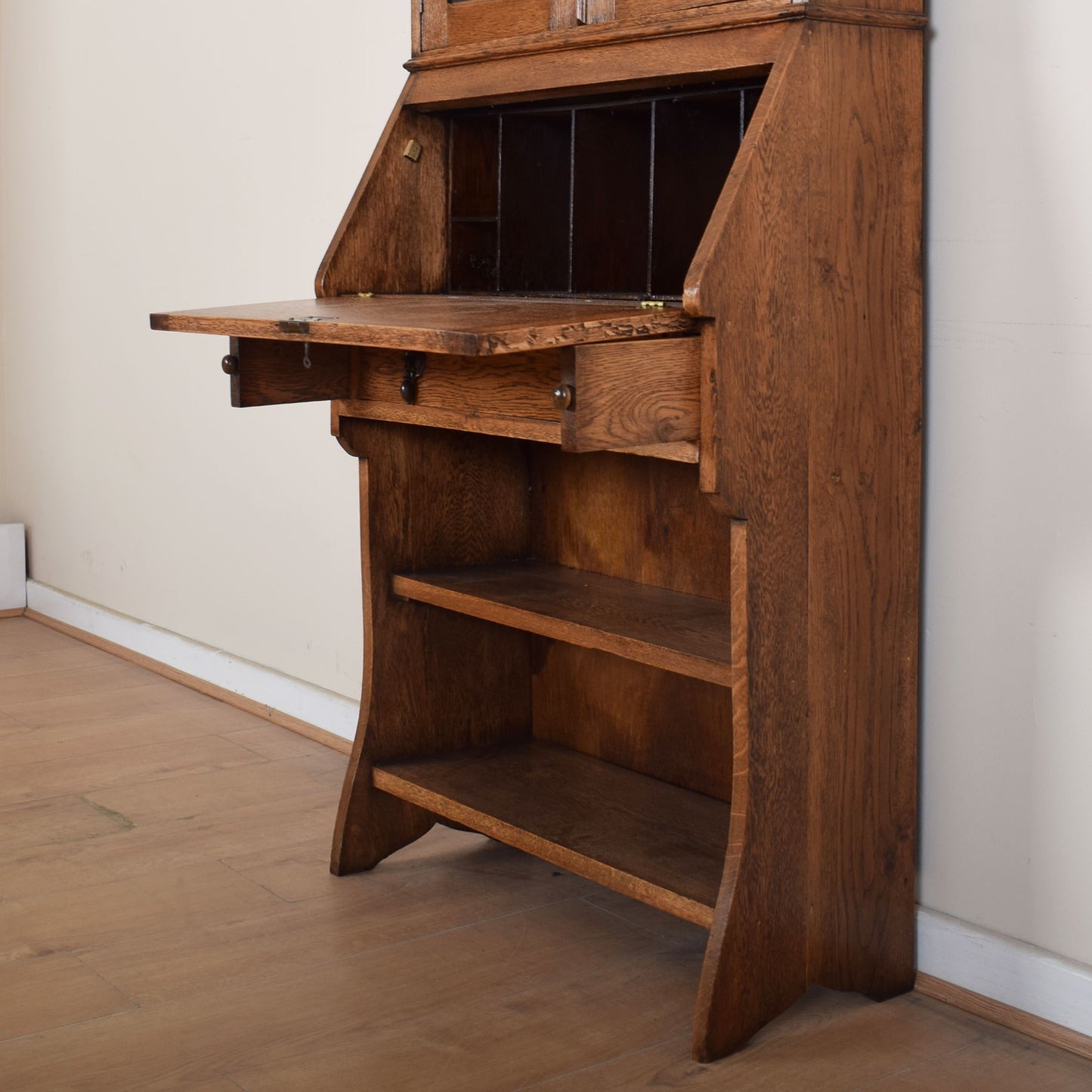 Oak Glazed Student Bureau Bookcase