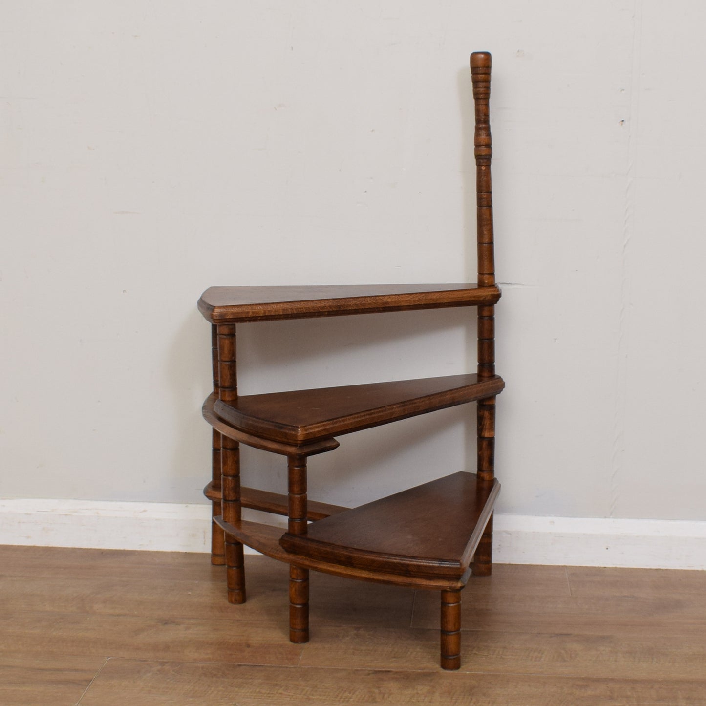 Hand Made Solid Oak Library Steps