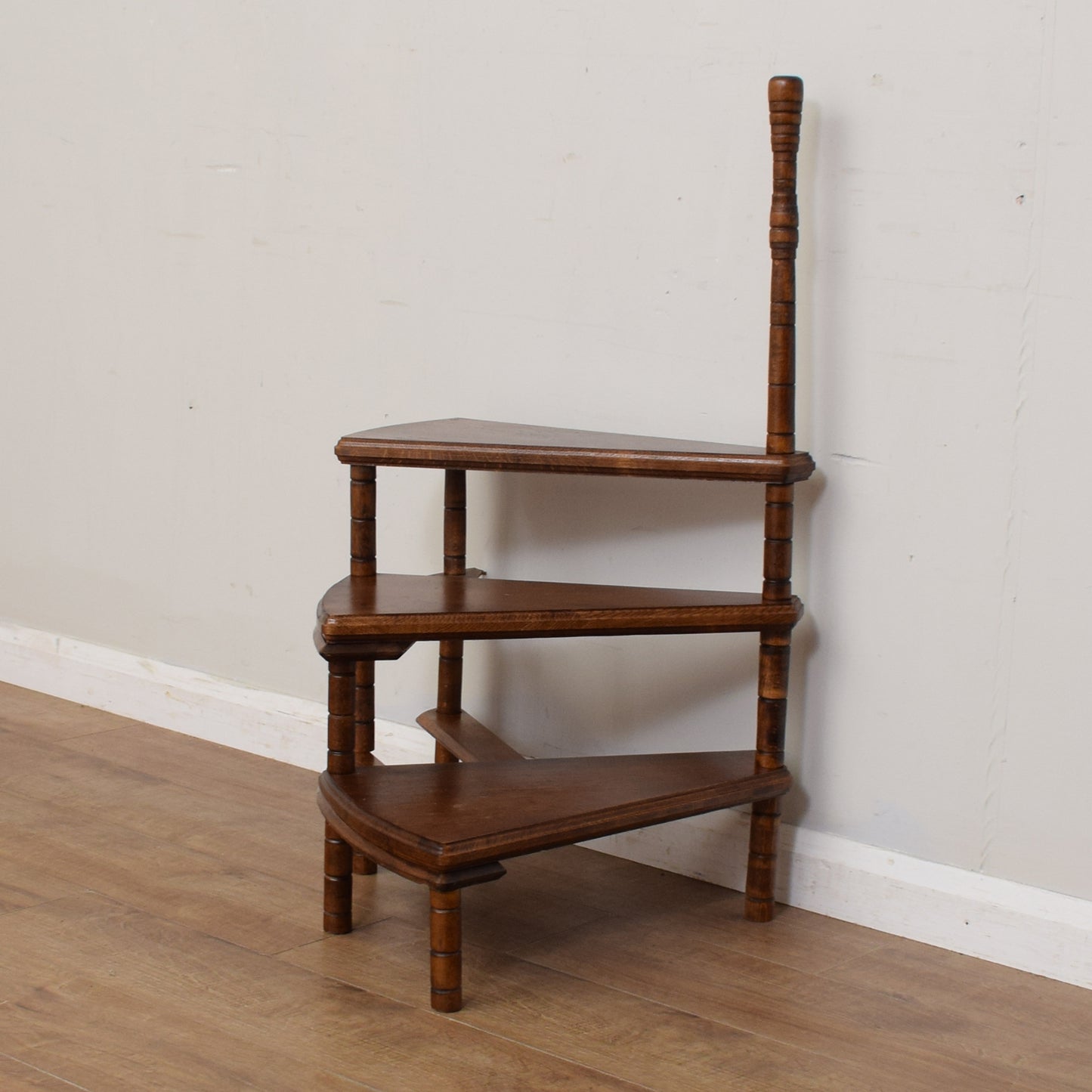 Hand Made Solid Oak Library Steps