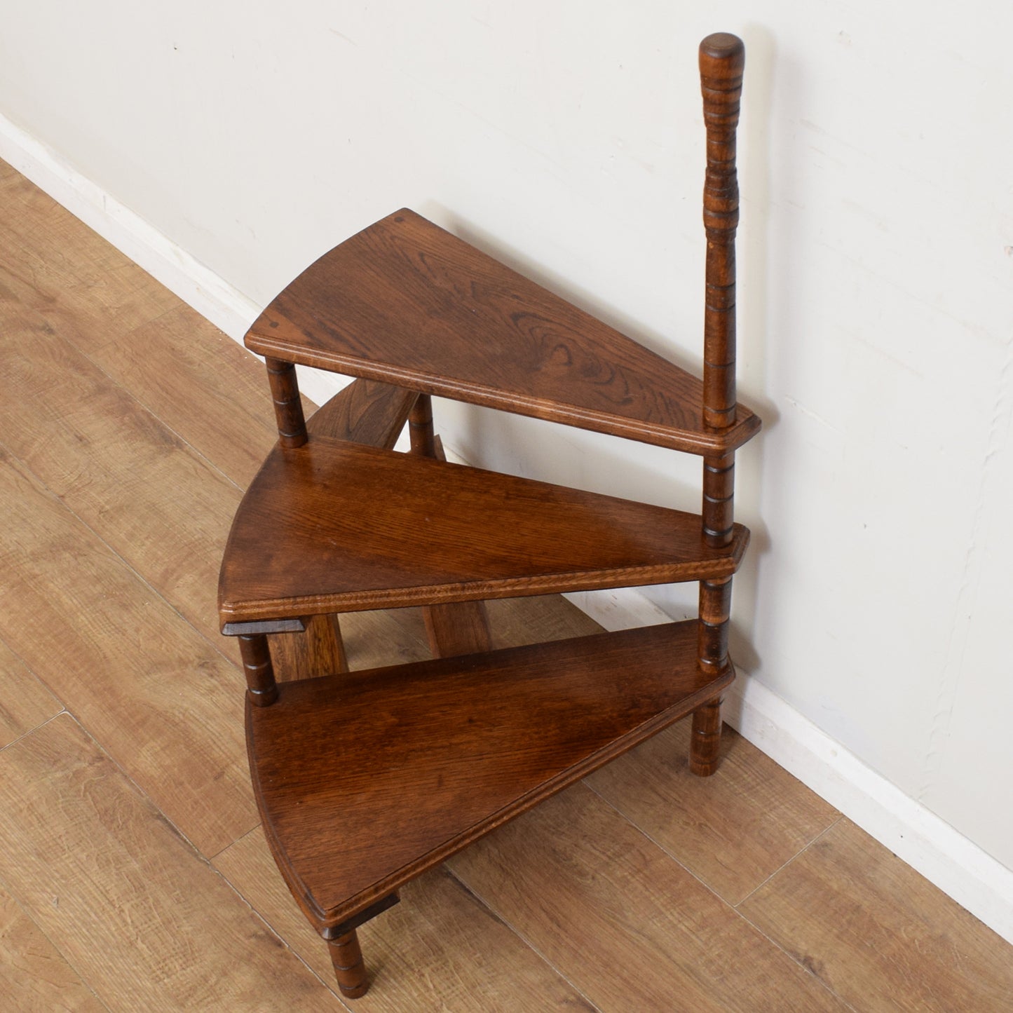 Hand Made Solid Oak Library Steps