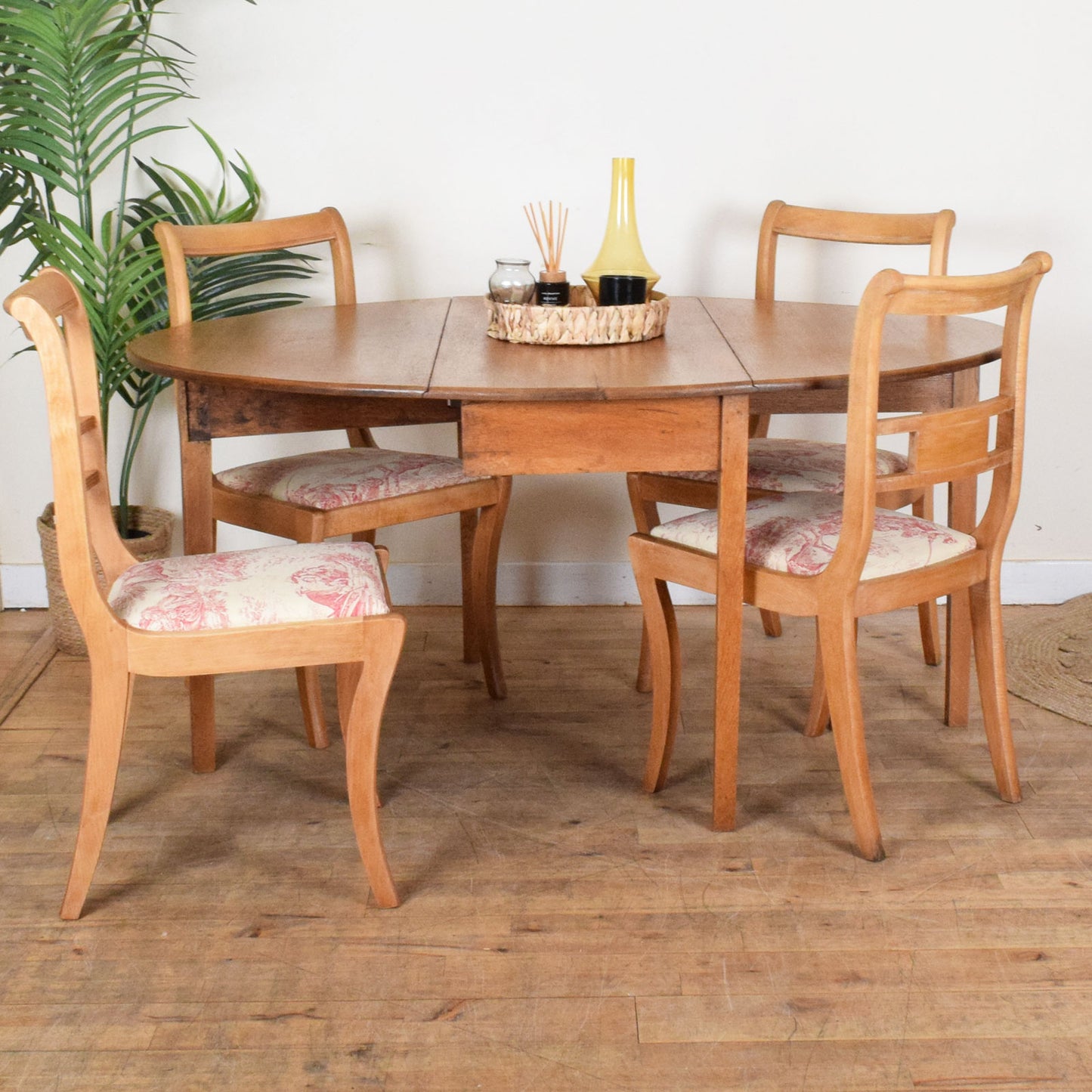 Drop-Leaf Table and Four Chairs