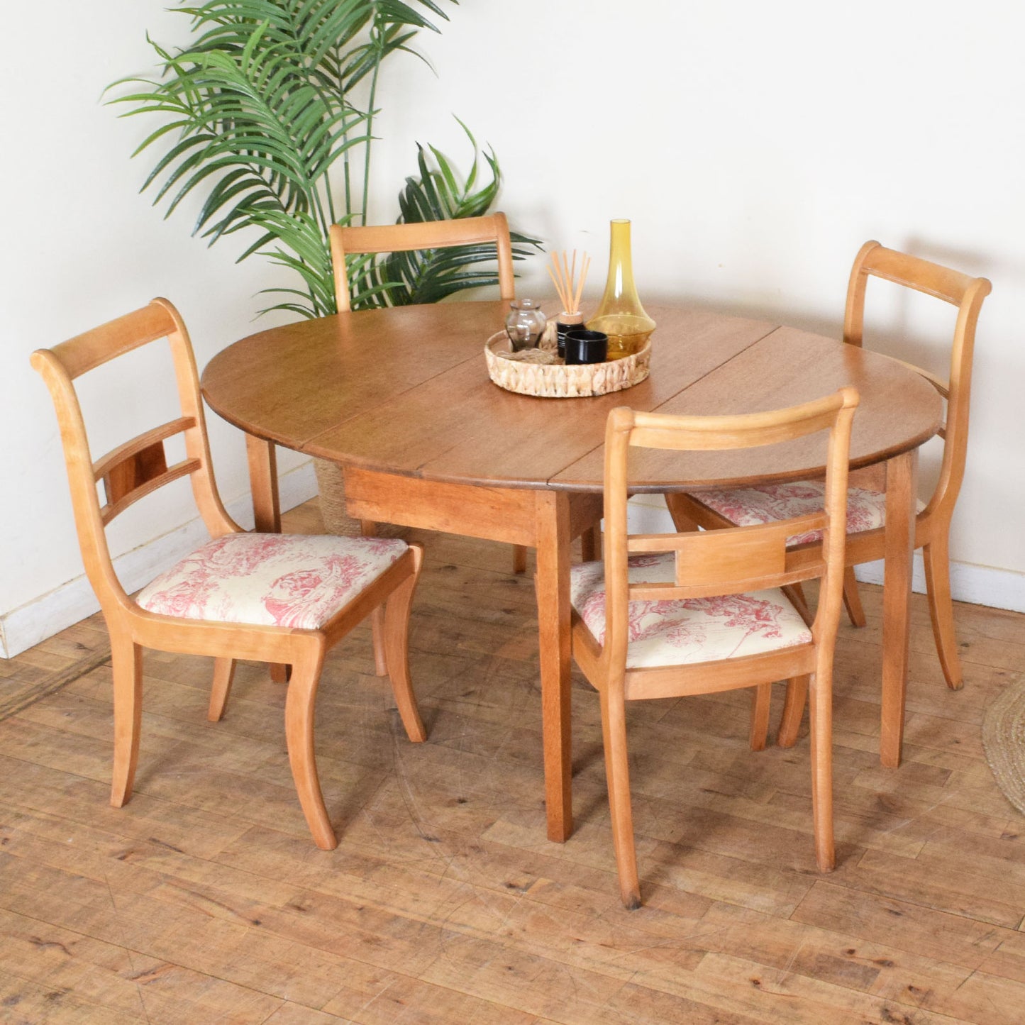 Drop-Leaf Table and Four Chairs