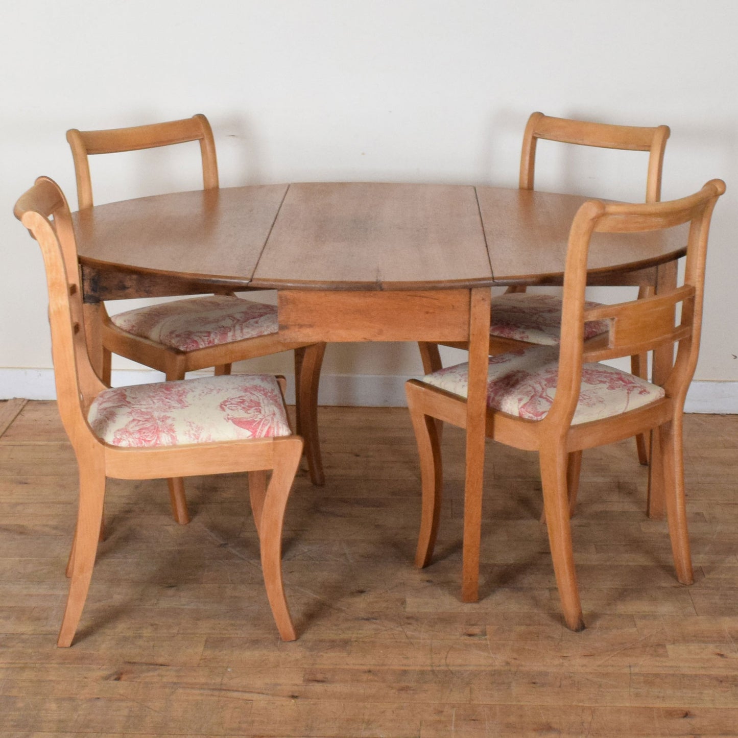 Drop-Leaf Table and Four Chairs