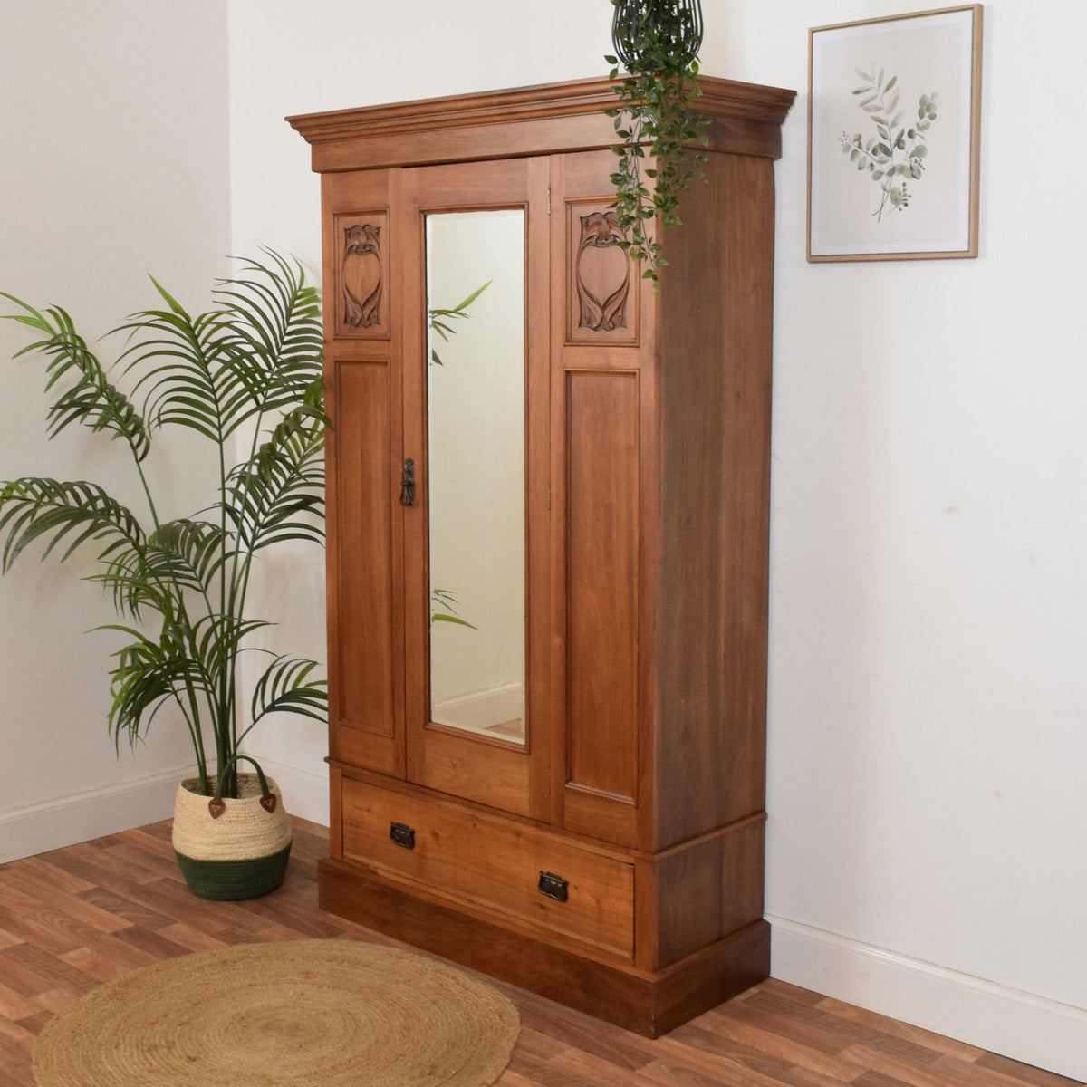 Mirrored Mahogany Hallrobe