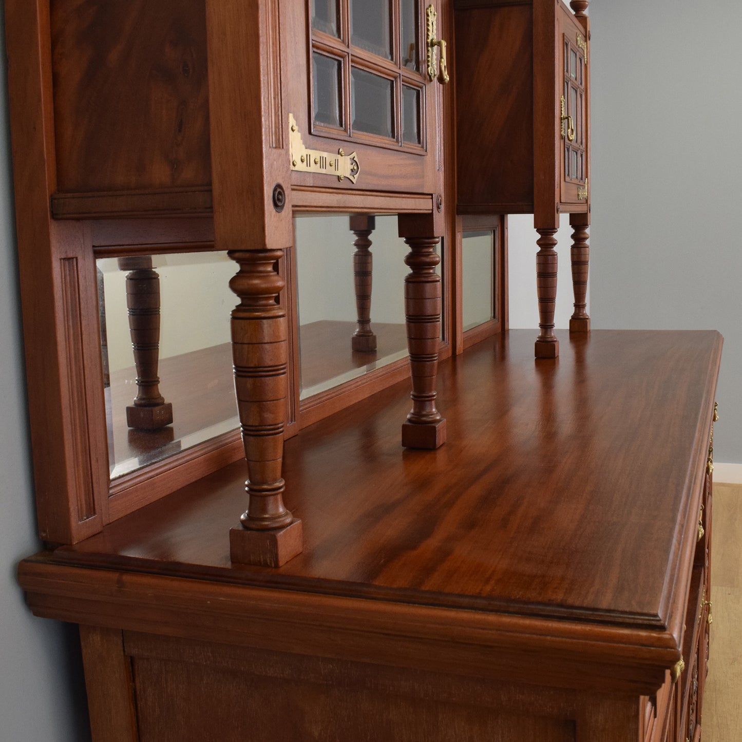 Large Mahogany Mirrored Sideboard