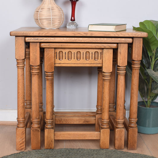 Oak Nest of Three Tables