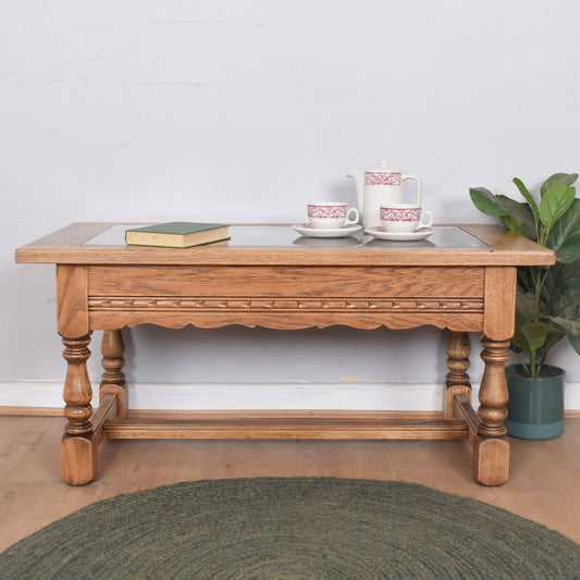 Old Charm Glass-Top Coffee Table