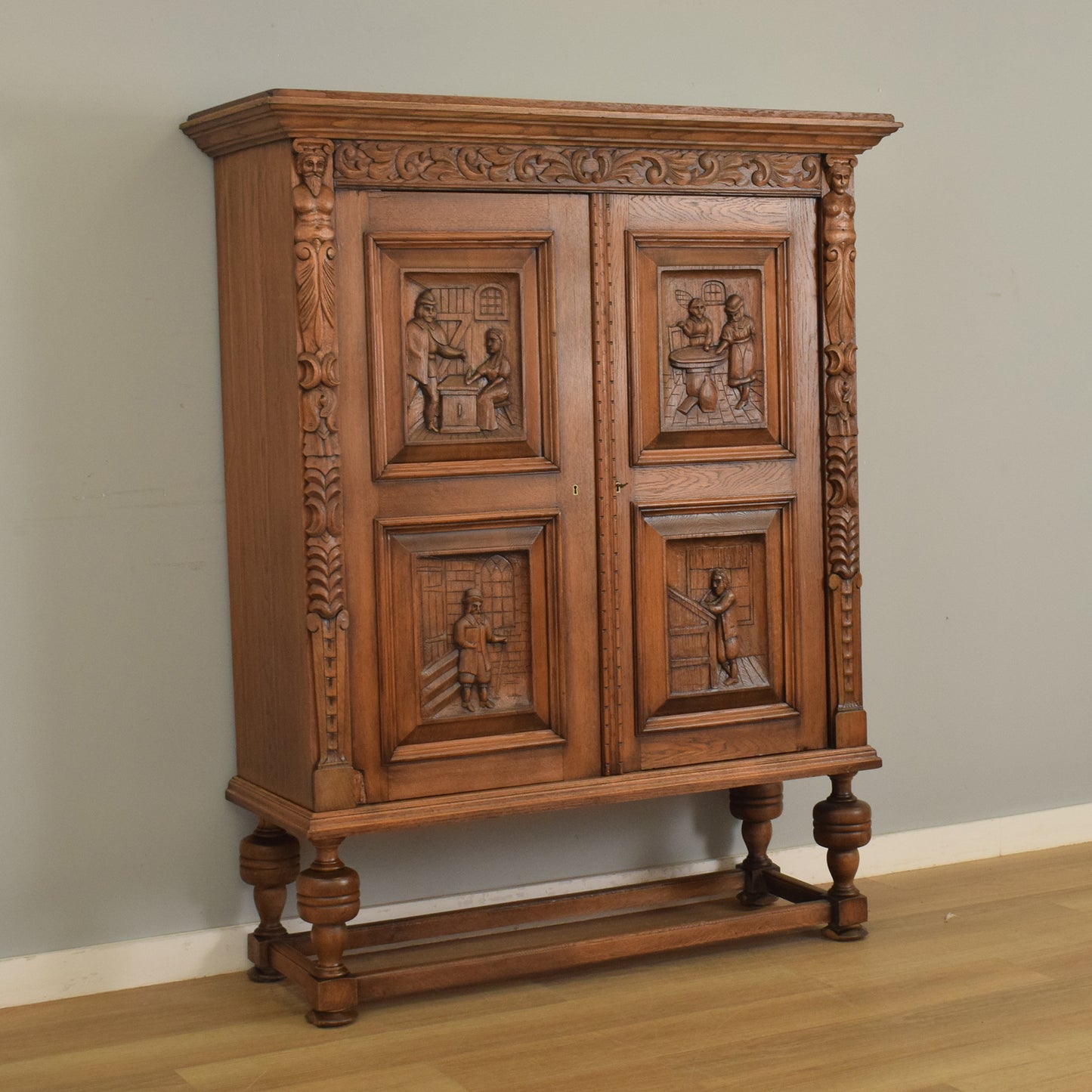 Oak Carved Cupboard