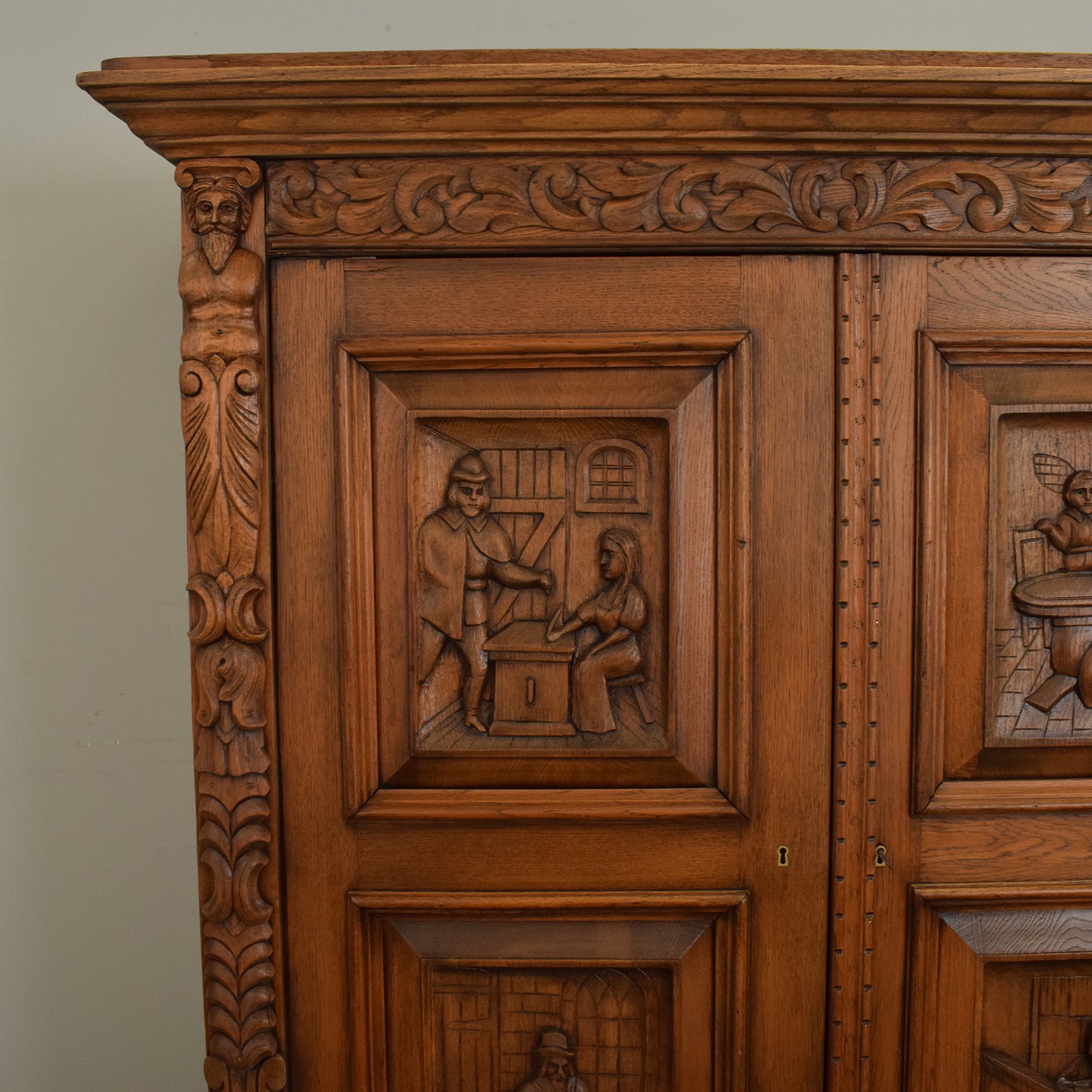 Oak Carved Cupboard