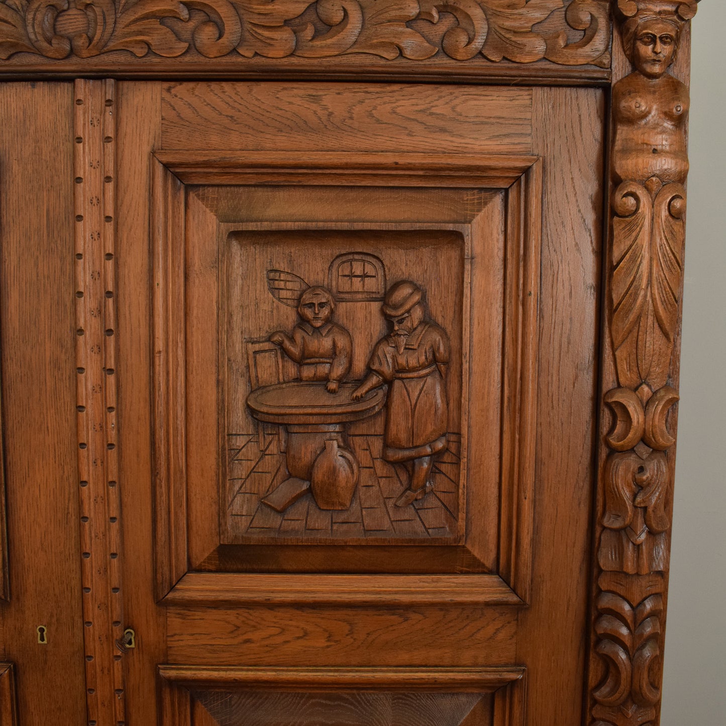 Oak Carved Cupboard