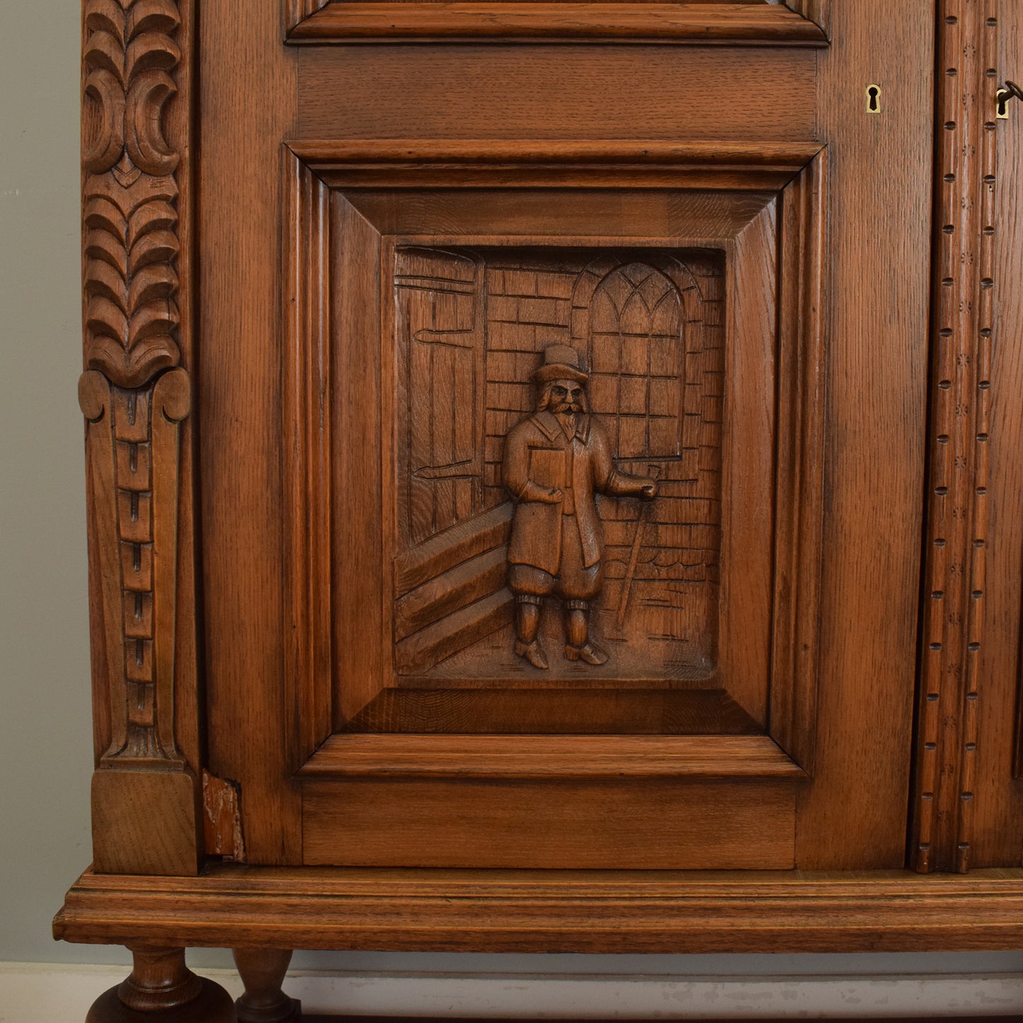 Oak Carved Cupboard