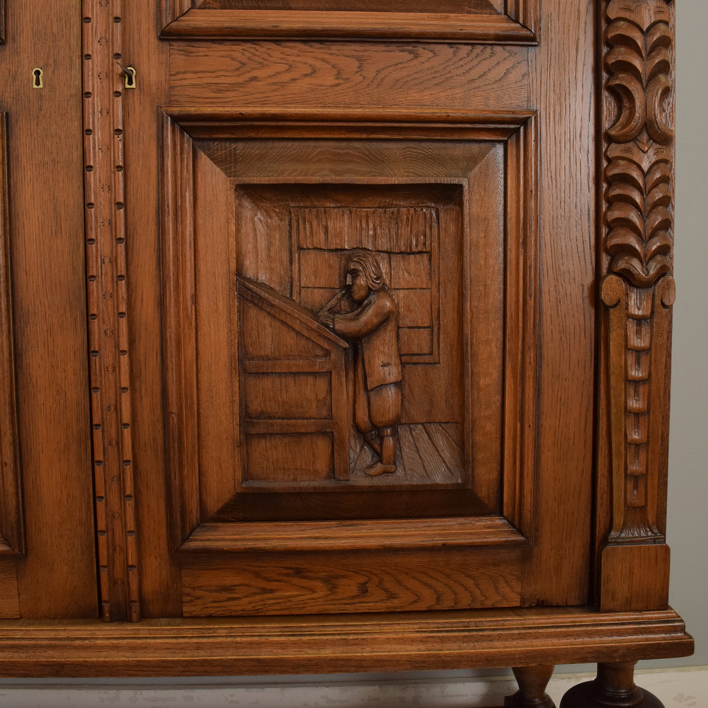 Oak Carved Cupboard