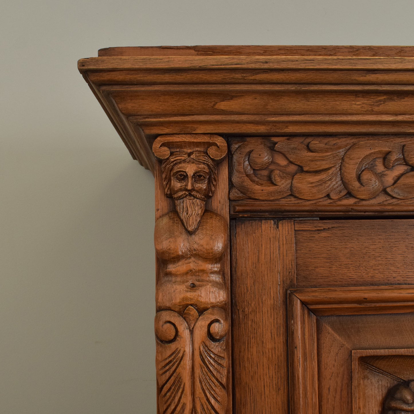 Oak Carved Cupboard