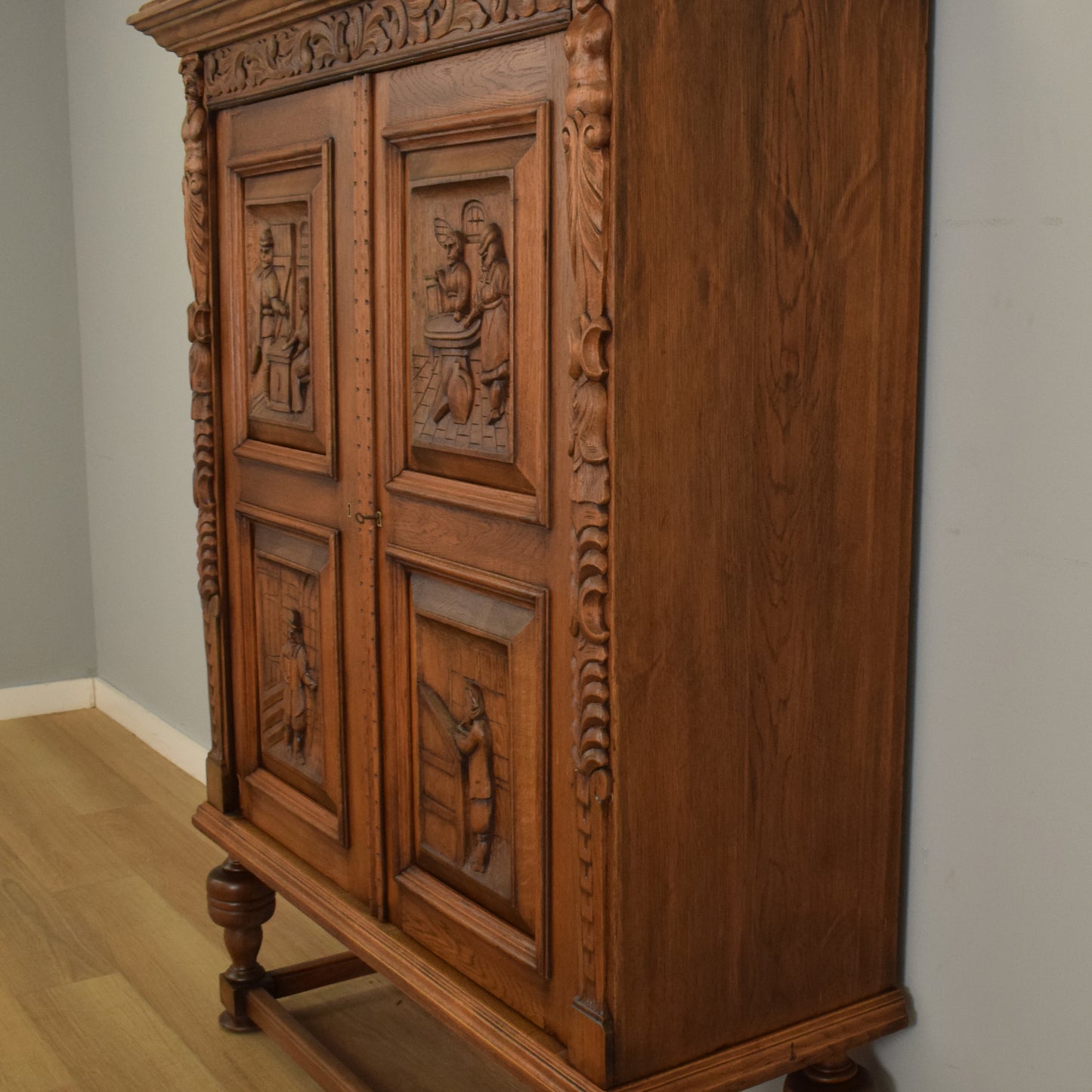 Oak Carved Cupboard