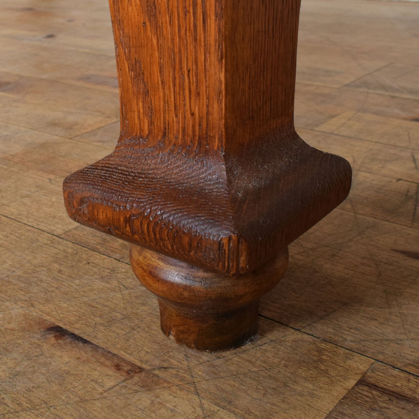 Oak Dining Table and Six