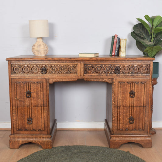 Oak Linenfold Desk