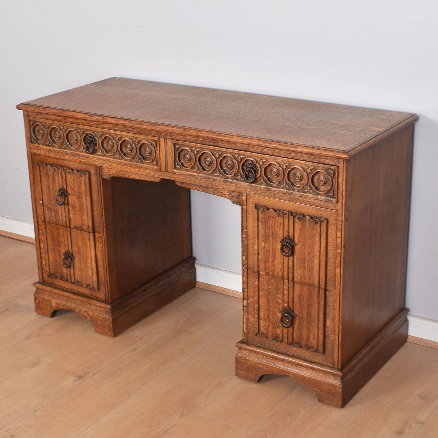 Oak Linenfold Desk