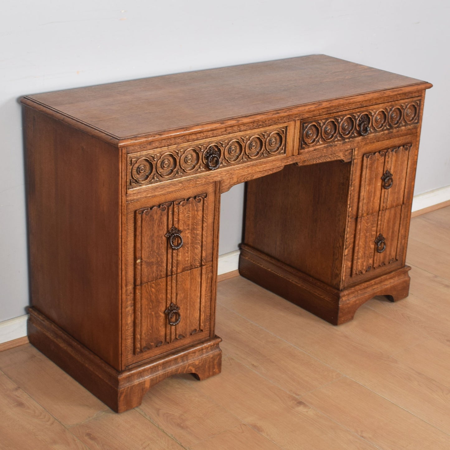 Oak Linenfold Desk