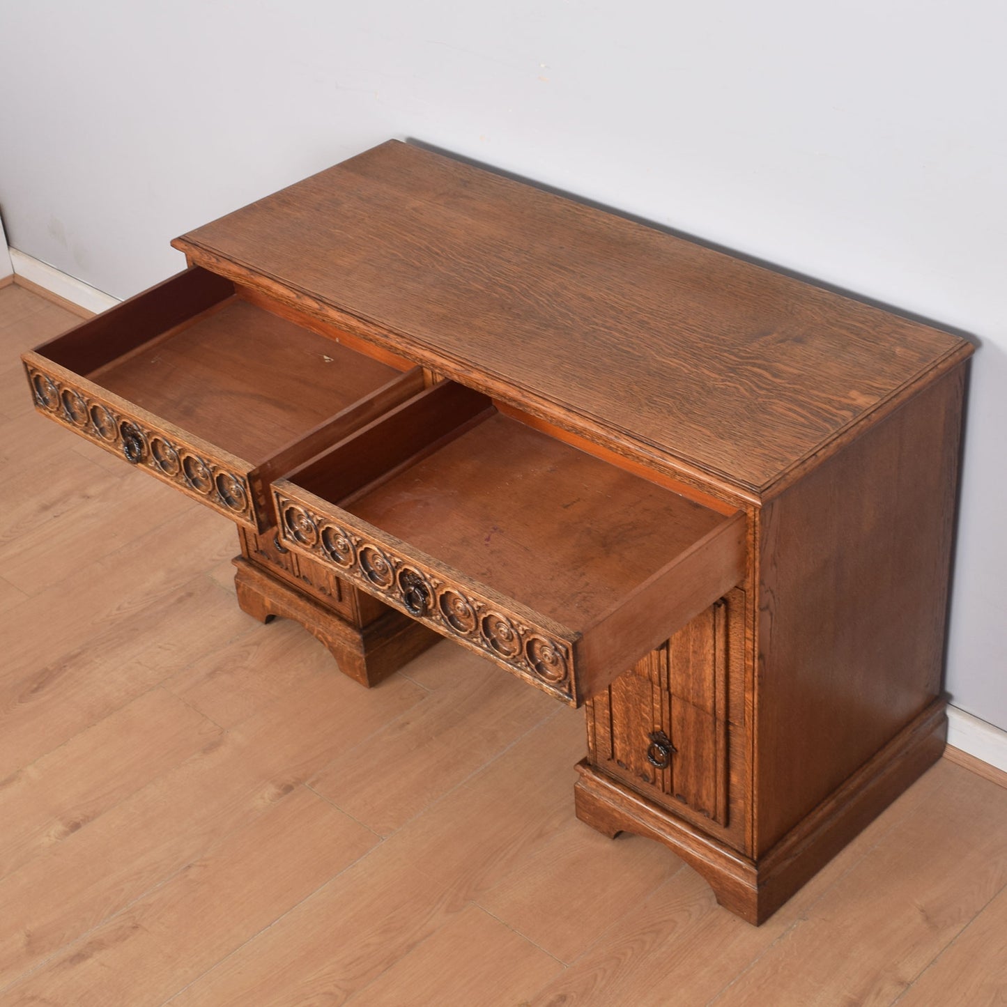 Oak Linenfold Desk