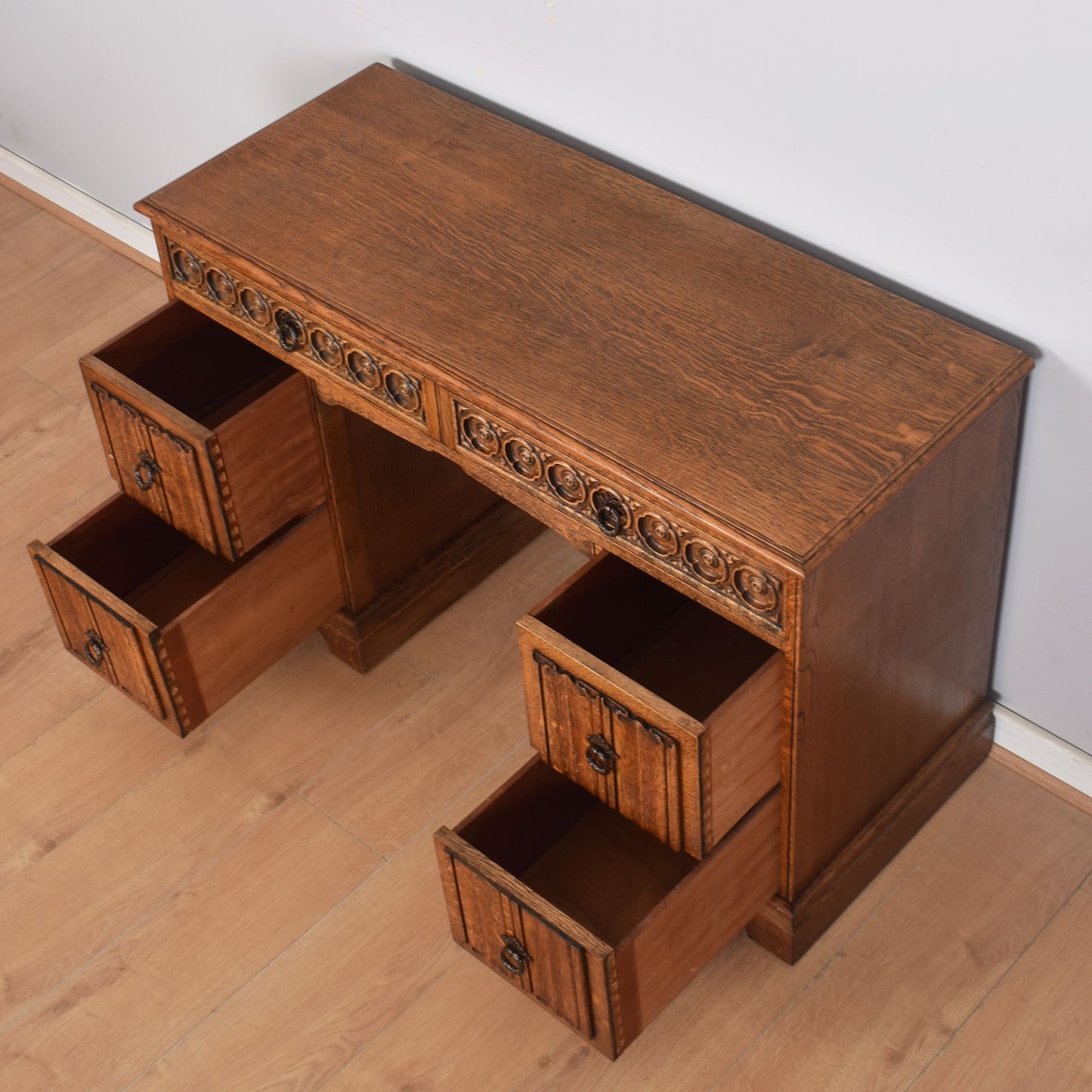 Oak Linenfold Desk