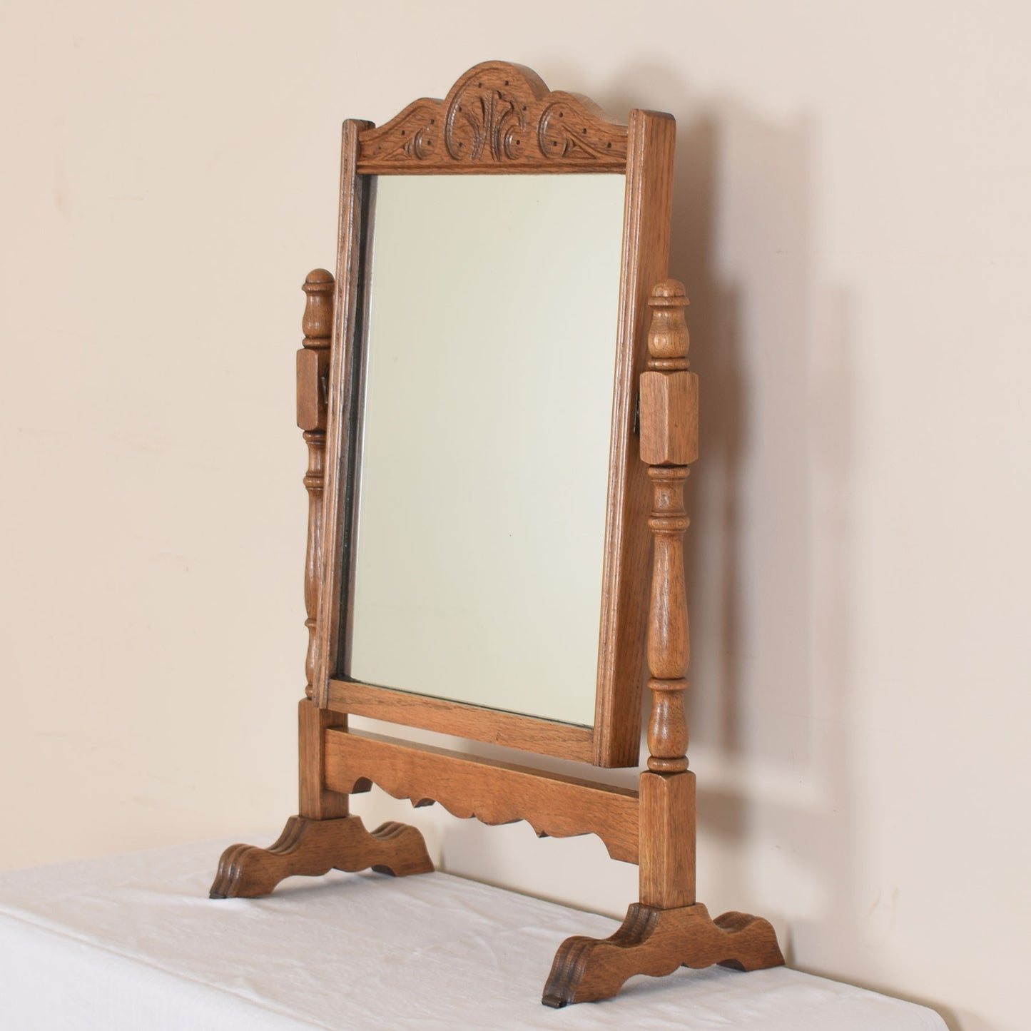 Vintage Oak Table Mirror