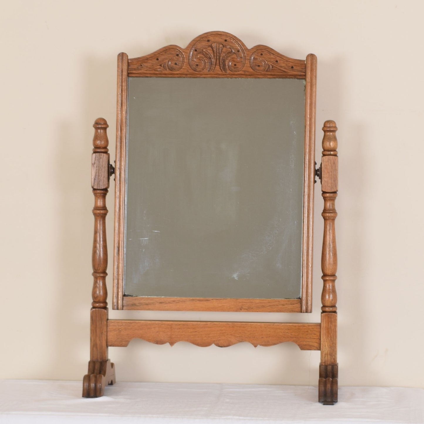 Vintage Oak Table Mirror