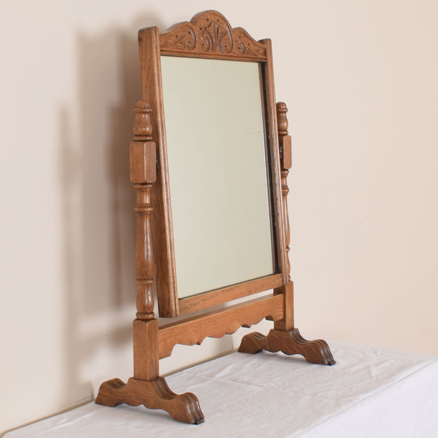 Vintage Oak Table Mirror