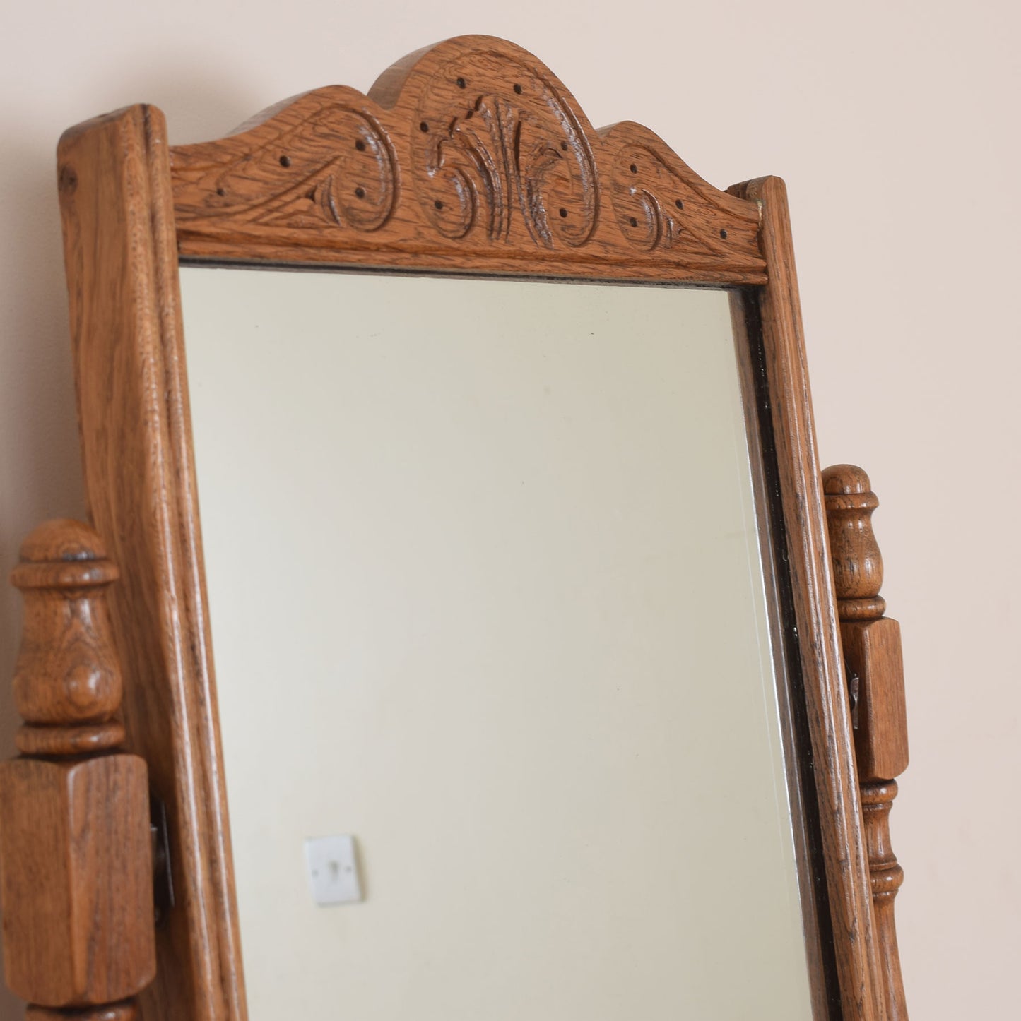 Vintage Oak Table Mirror