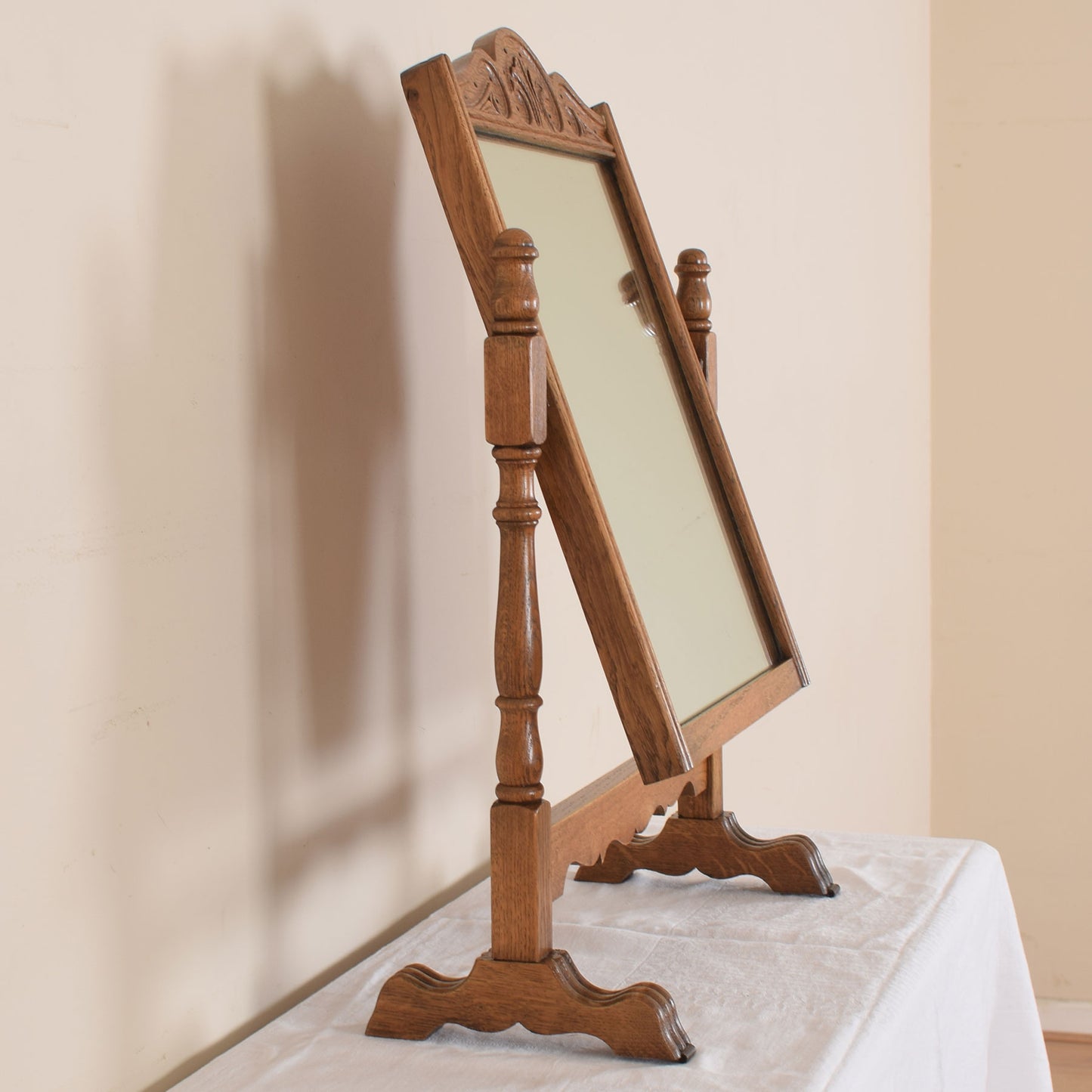 Vintage Oak Table Mirror