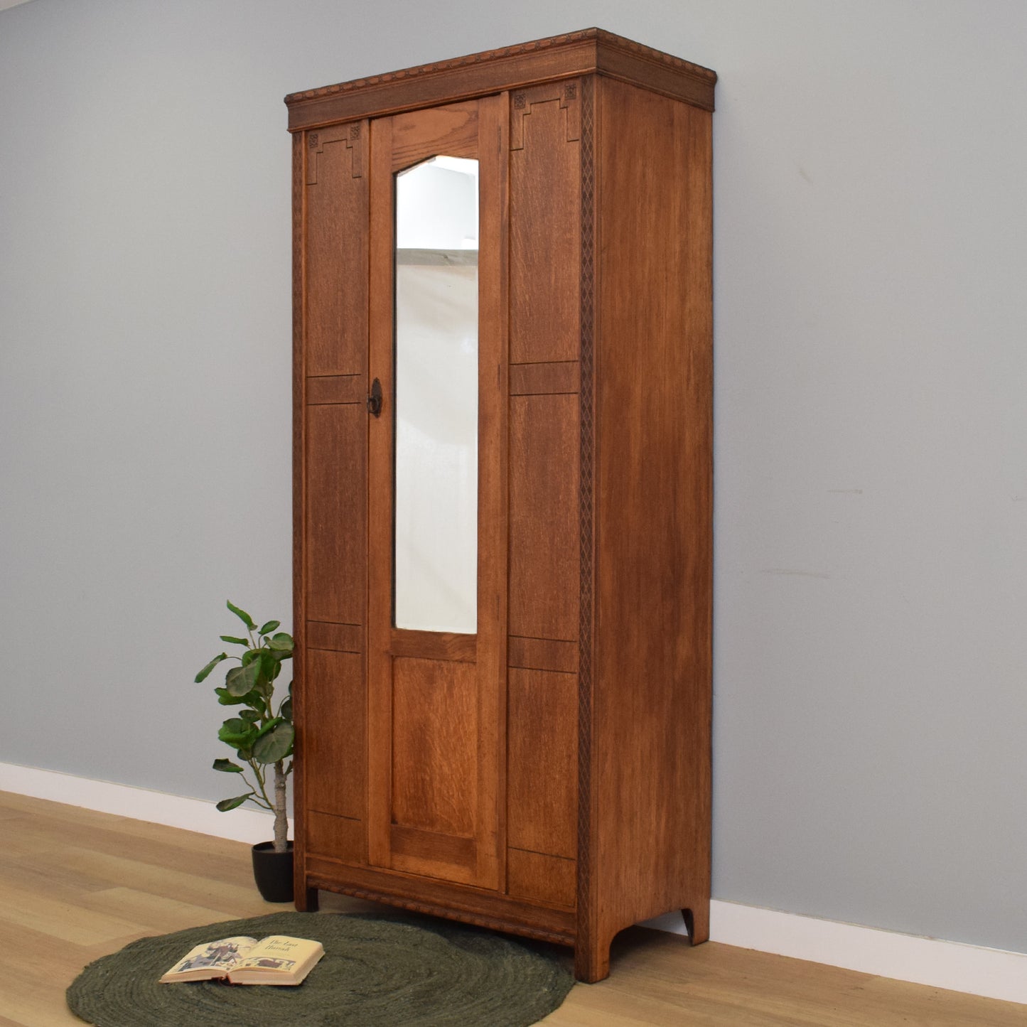 Restored Oak Hall Wardrobe