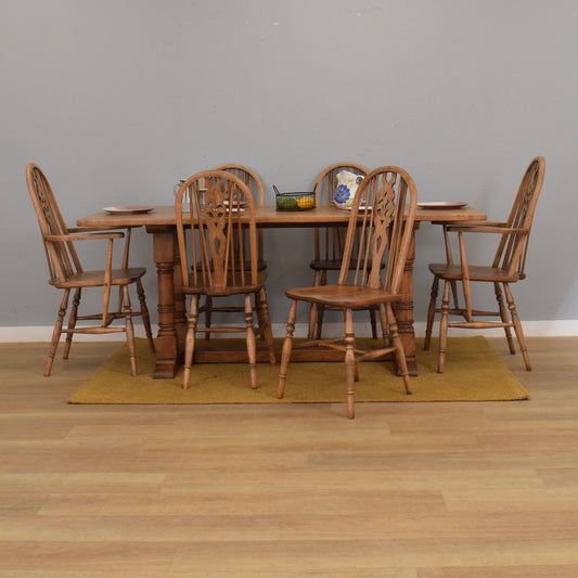 Restored Oak Table and Six