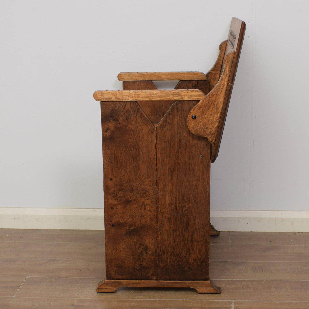 Carved Oak Monks Bench