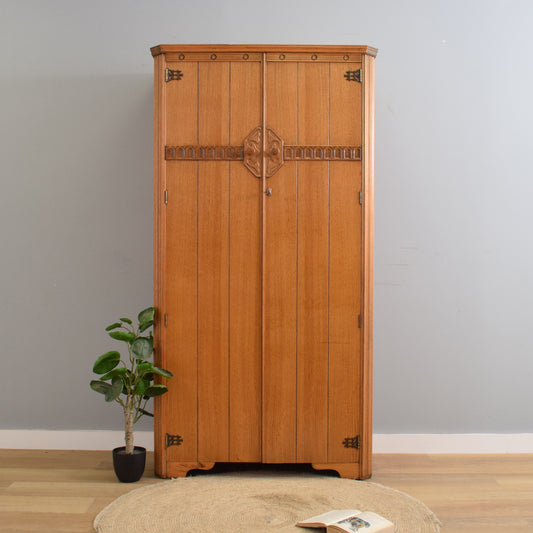 Restored Oak Gents Wardrobe