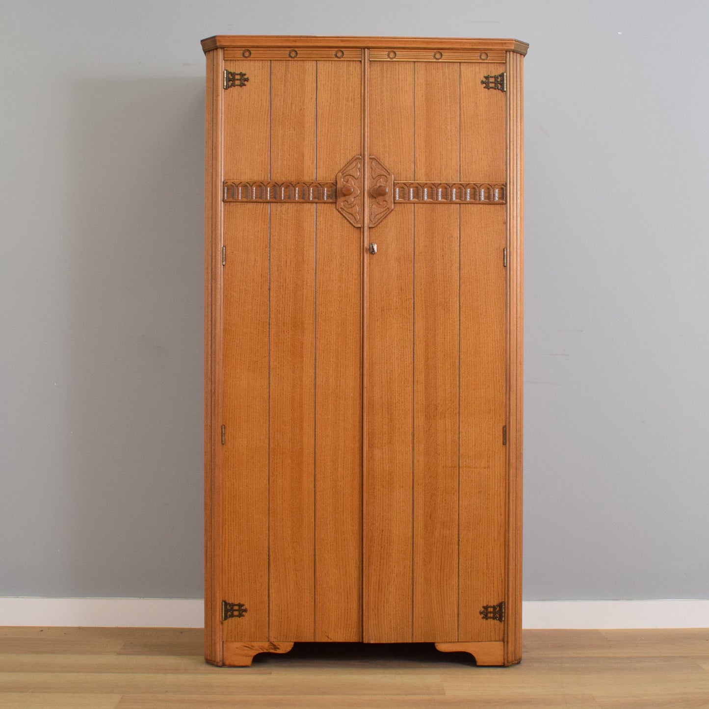 Restored Oak Gents Wardrobe