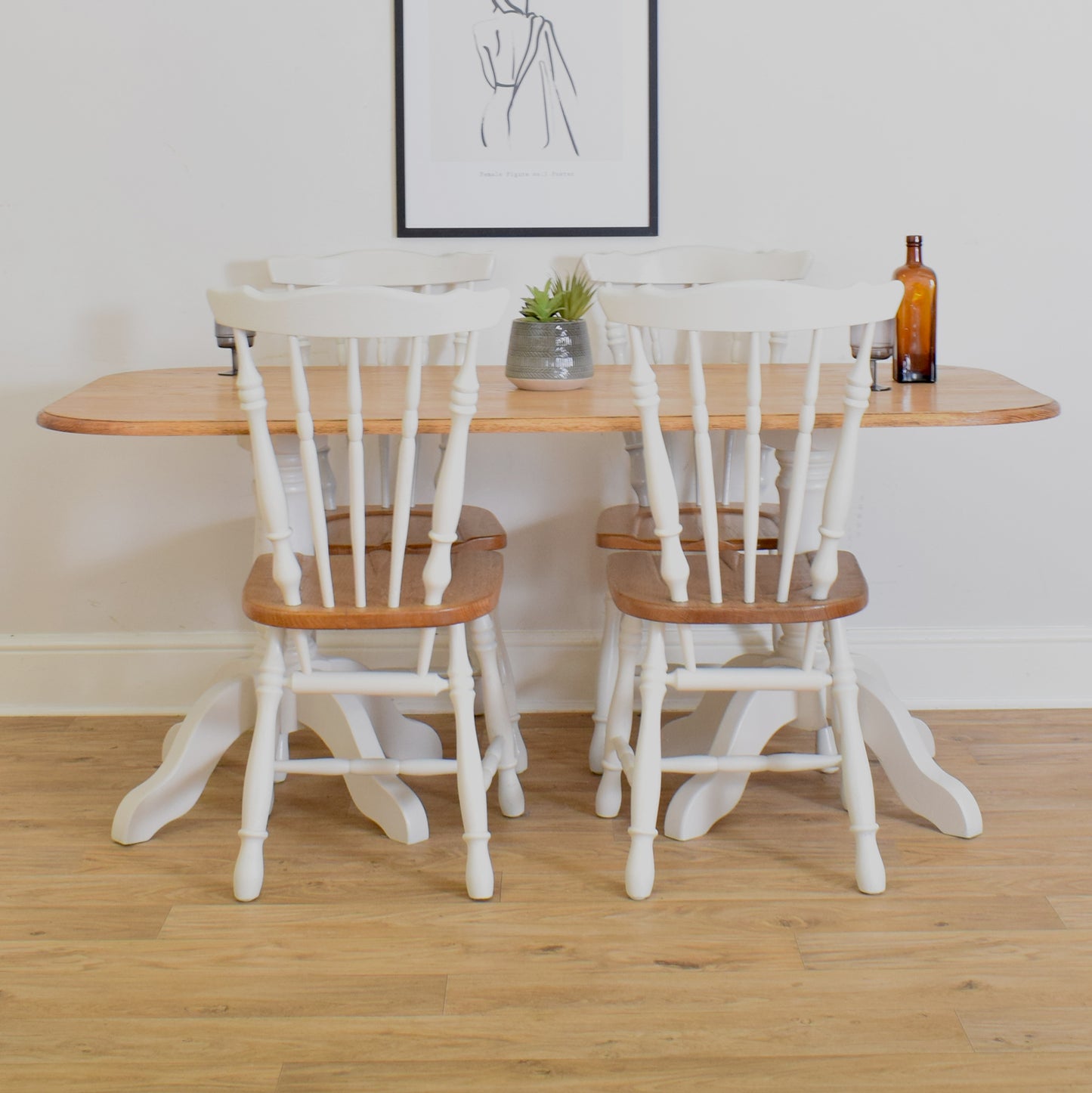 Painted Table And Four Chairs