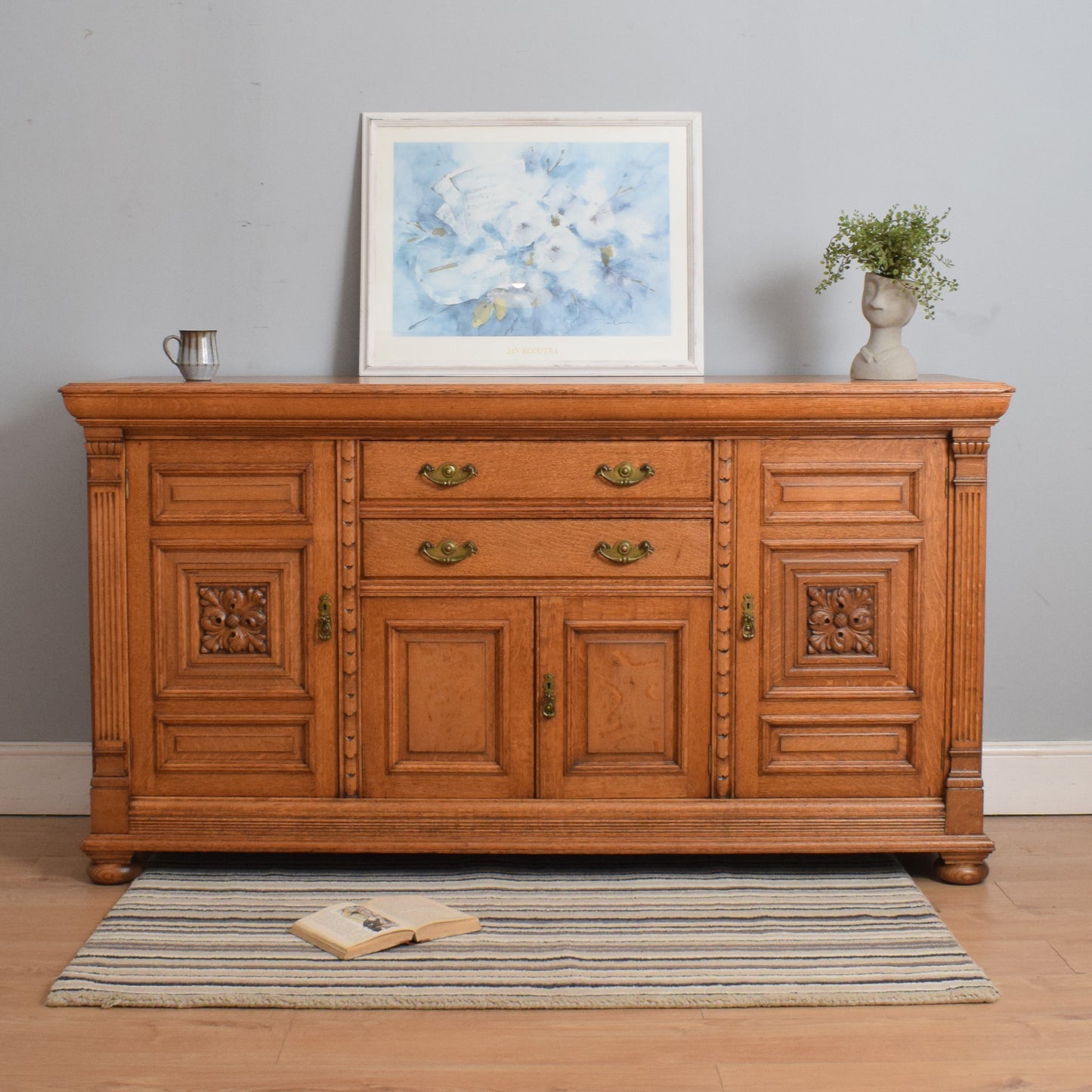 Large Robust Oak Sideboard